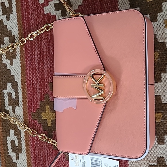 Michael Kors Carmen Medium Convertible Chain Shoulder Bag Crossbody Sherbert - Picture 4 of 9